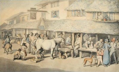 Französische Gefangene auf Ehrenwort in Bodmin, Cornwall, 1795 von Thomas Rowlandson